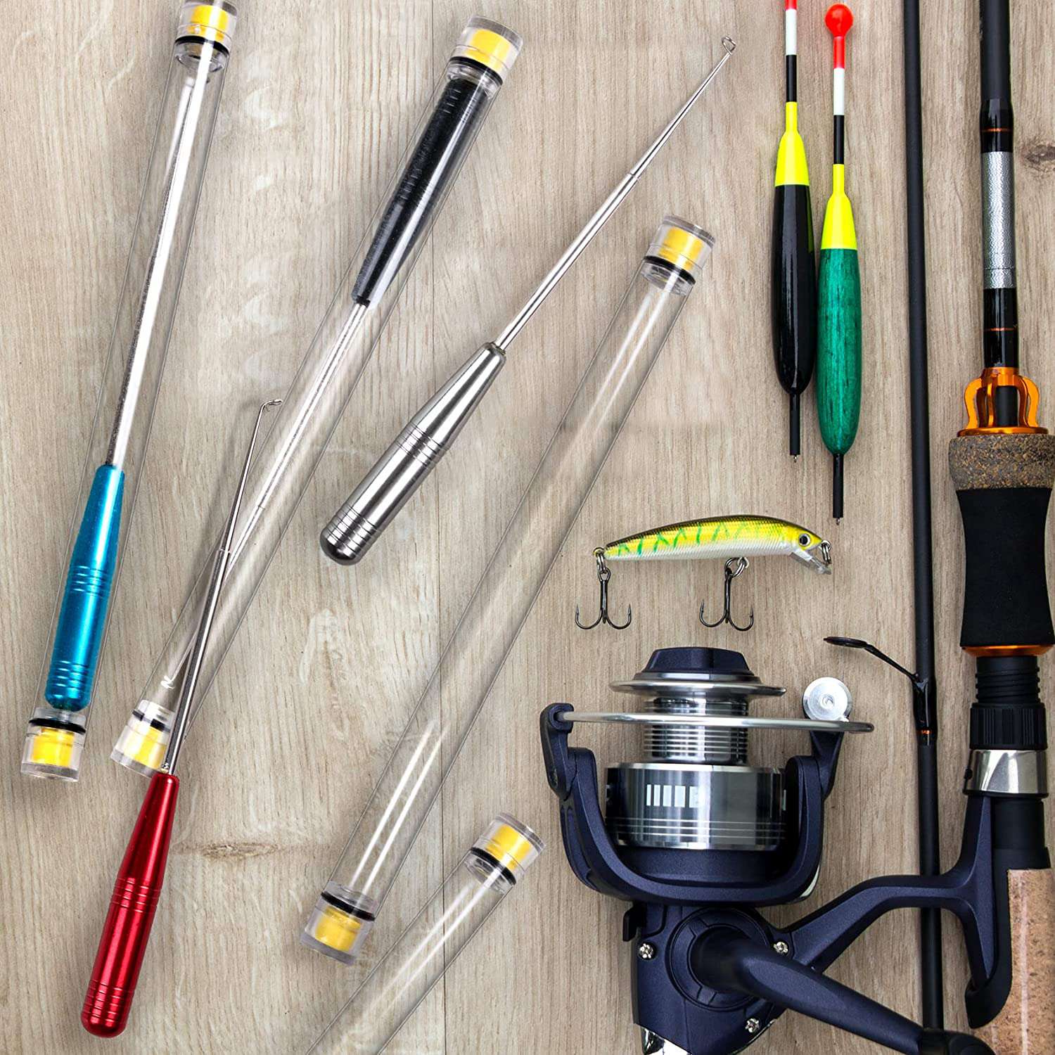 Fishing Hook Remover - 【NEW B63C】 ชุดเครื่องมือถอดเบ็ดตกปลา 4 ชิ้น, ชุดถอดเบ็ดตกปลาอย่างรวดเร็วพร้อมท่อเก็บ,